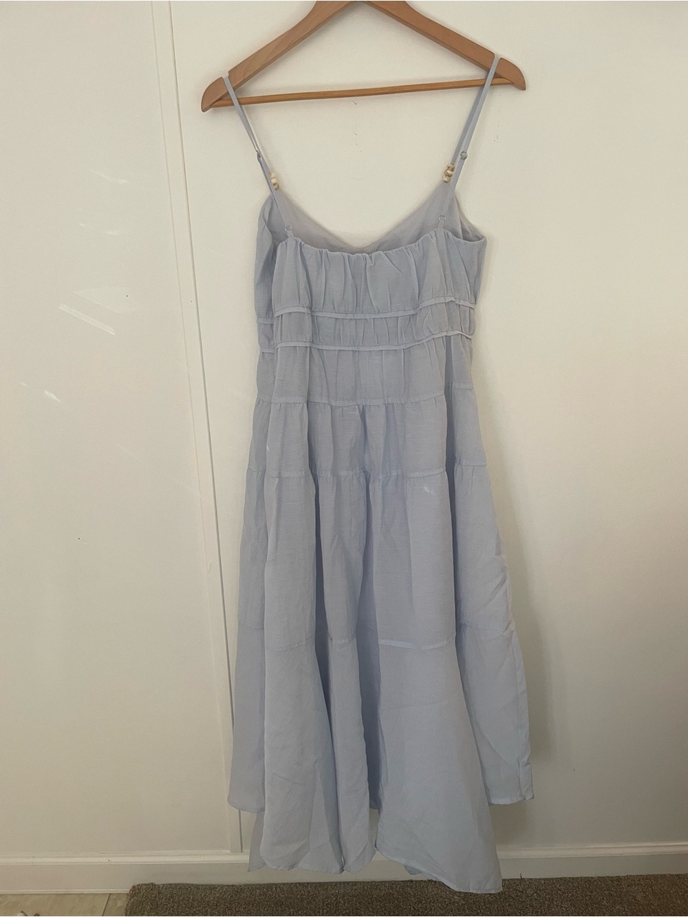 Nordstrom Lost + Wander Pale Blue Oasis Handkerchief Boho Maxi Dress Size S NWT - Picture 6 of 11